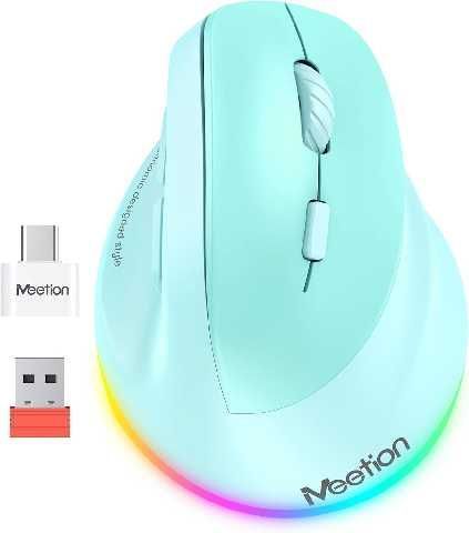 4369_imagen_1.png MOUSE MEETION BTM010R VERTICAL INALAMBRICO RECARGABLE / AZUL - Imagen 1
