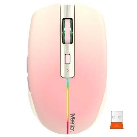 4547_imagen_1.png MOUSE MEETION BTM002 BT INALAMBRICO RECARGABLE 2.4 GHZ / ROSADO - Imagen 1